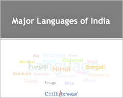 Editable PPT map of languages in India
